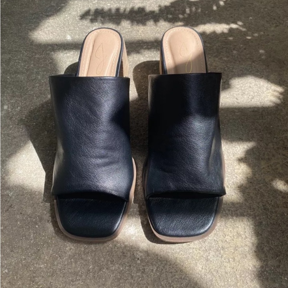 Joie Black Leather Heels